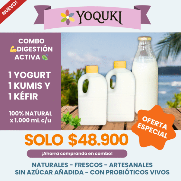 Combo 1 Yogurt Natural, 1 Kumis y 1 Kéfir